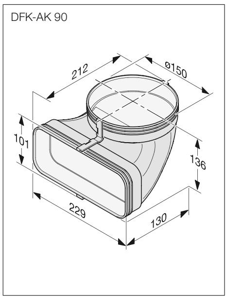MIELE DG6 200 IN - Scheme d'encastrement pour conduits de la hotte intégrée - 6