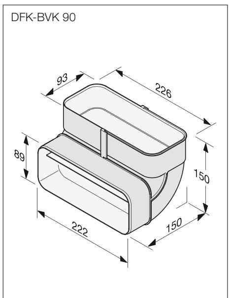 MIELE DG6 200 IN - Scheme d'encastrement pour conduits de la hotte intégrée - 9