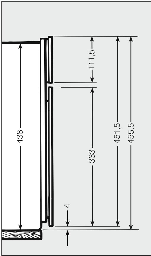 MIELE H 6165 BP - Cotes détaillées de la façon du four - 1