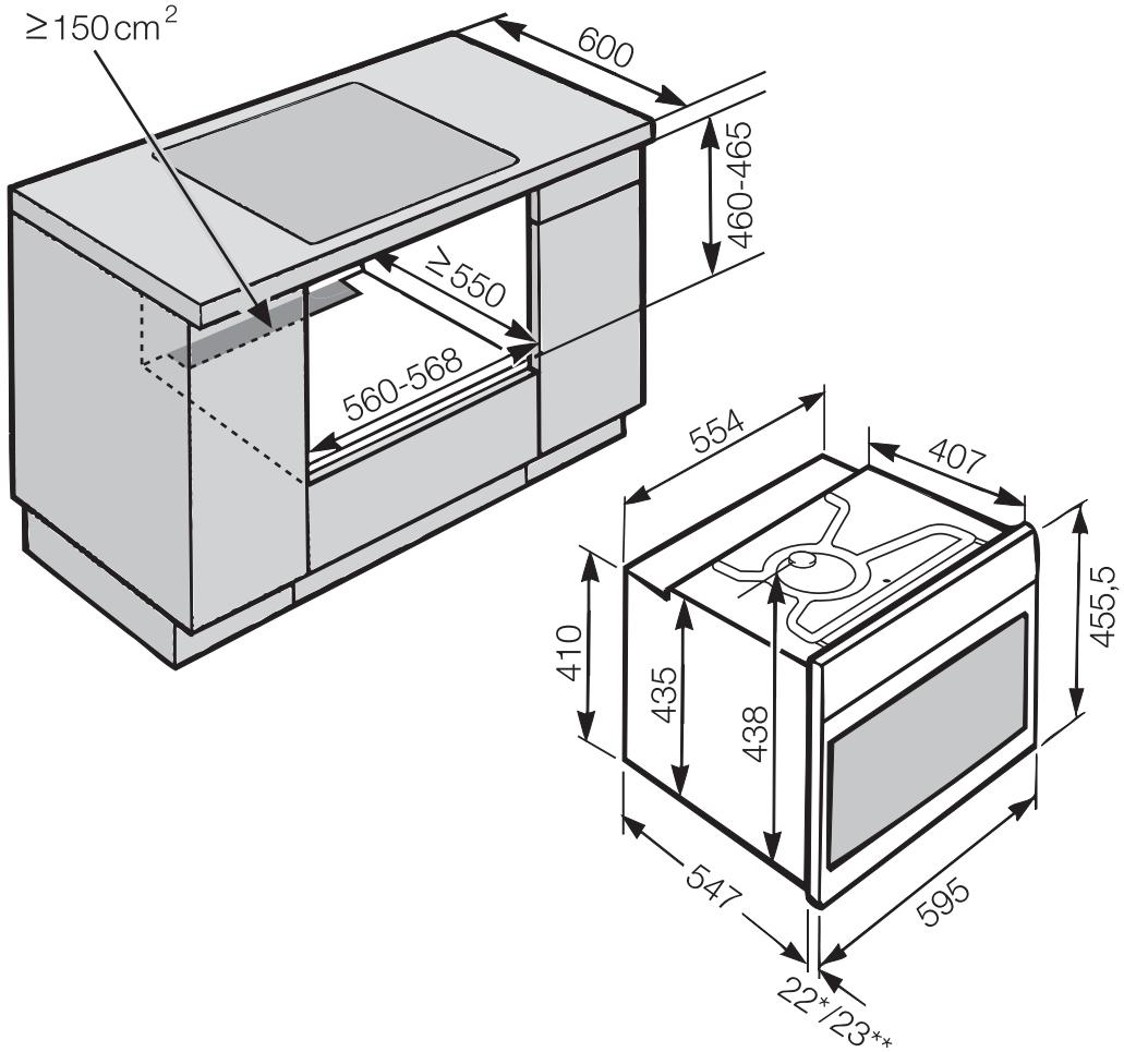MIELE H 6165 BP - Encastrement dans un meuble bas - 1