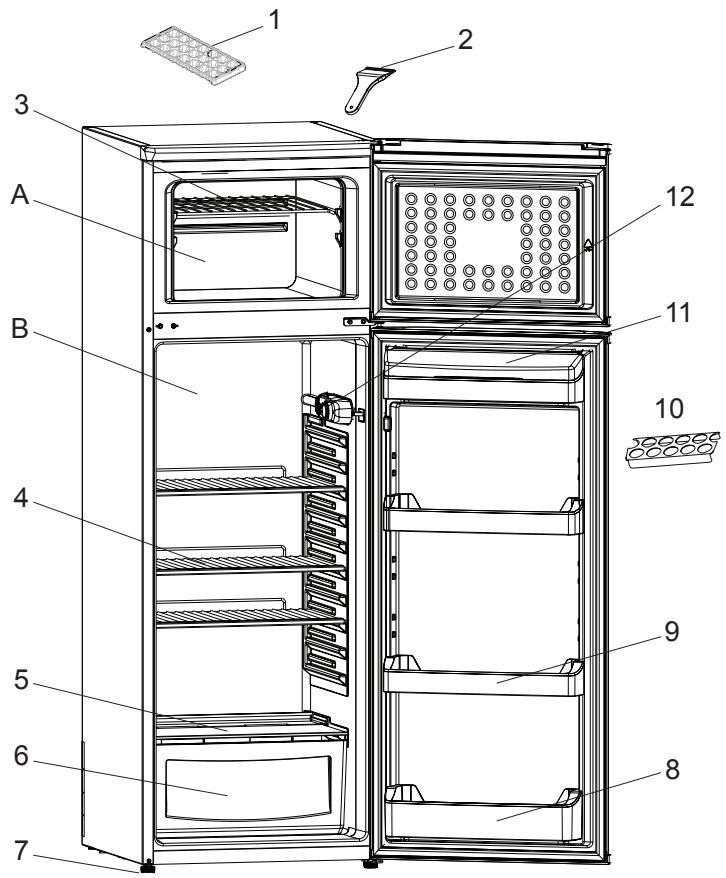 CANDY CRDS5162X - Elements et compartiments de l'appareil - 2