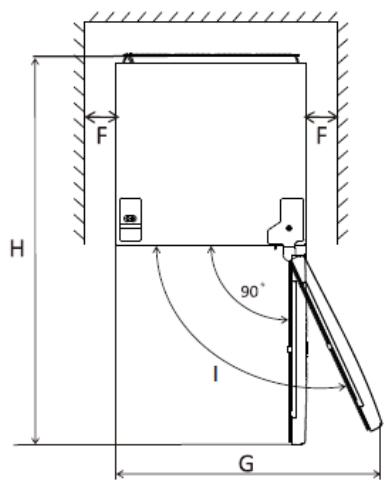 BRANDT BFC9560NX - Space required - 2