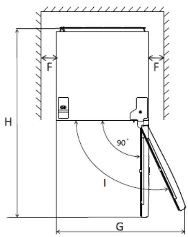 BRANDT BFC9560NX - Espacio minimo besoino - 2