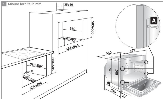 SMEG SCP108RS-8 - Positionnement du four - 1