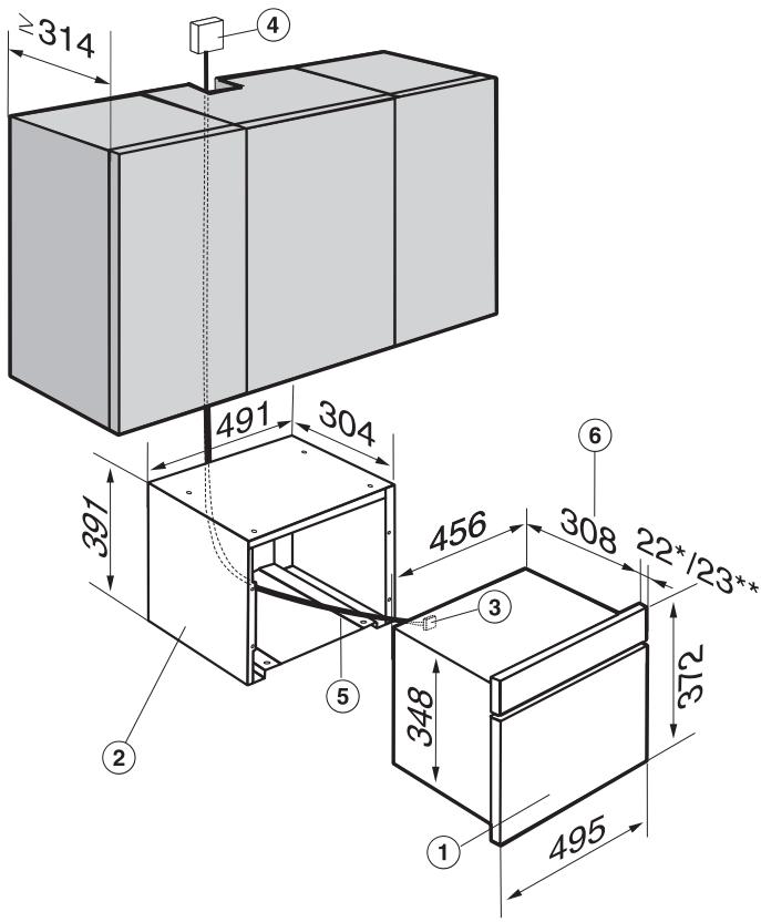 MIELE DG 6030 - Encastrement sous un meuble haut - 1