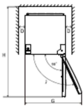 BRANDT BFL8620NW - Space required - 2