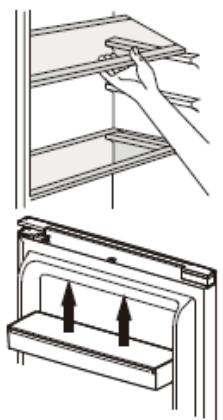 BRANDT BFL8620NW - Positioning the small door trays - 1