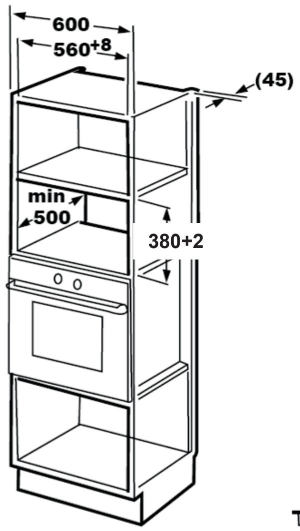 GRUNDIG GKPN66840LXPW - Meubelafmetingen voor inbouinstallatie - 1