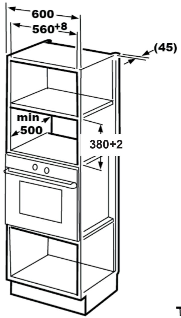 GRUNDIG GKPN66840LXPW - Wymiary mebli do montazu jabudowanego - 1