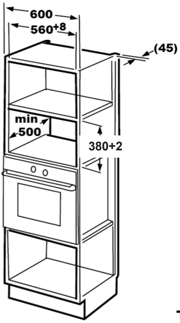 GRUNDIG GKPN66840LXPW - Dimensione alloggiamento per l'installazione a incasso - 1