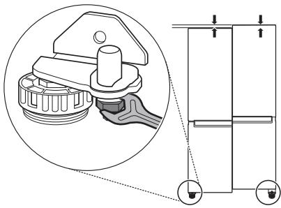 LG GSXV90MCAE  -  GSXV90PZAE -   -   -   -   -   -   -  GSXV90MBAE - Alignement de la porte du congélateur et du réfrigérateur - 1