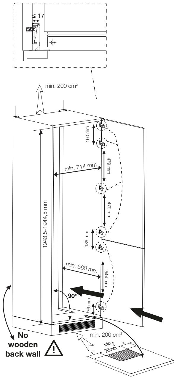 BEKO BCNE400E40SN - Inversione degli sportelli - 1