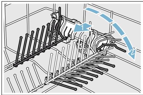 BOSCH SMS46AW03E - Voici comment rabattre les tiges : - 1
