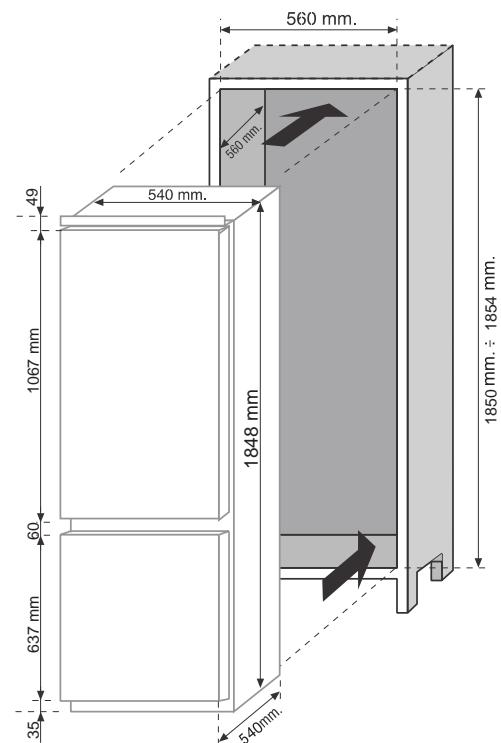 ROSIERES RBBS100N - DIMENSIONI DEL PRODOTTO E DEL VANO DI INCASSO - 2