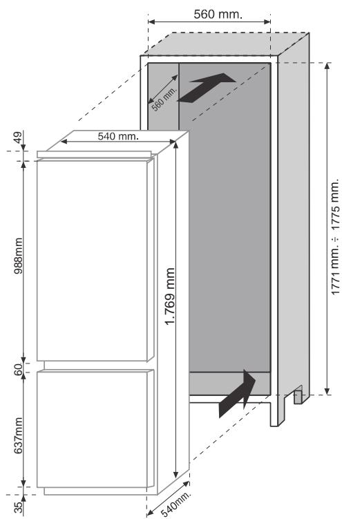 ROSIERES RBBS100N - DIMENSIONES DEL PRODUCTO Y HUECO DE ENCASTRE - 1