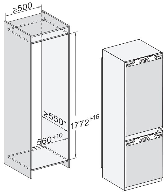 FRANKE FMW 380 CS G XS - Encastrement dans un meuble haut/ Vue latérale - 1
