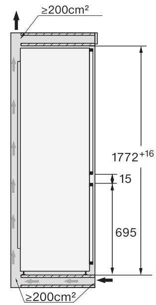 FRANKE FMW 380 CS G XS - Encastrement dans un meuble haut/ Vue latérale - 2