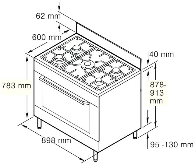 SIEMENS HQ738155E - Laitteen mitat - 1