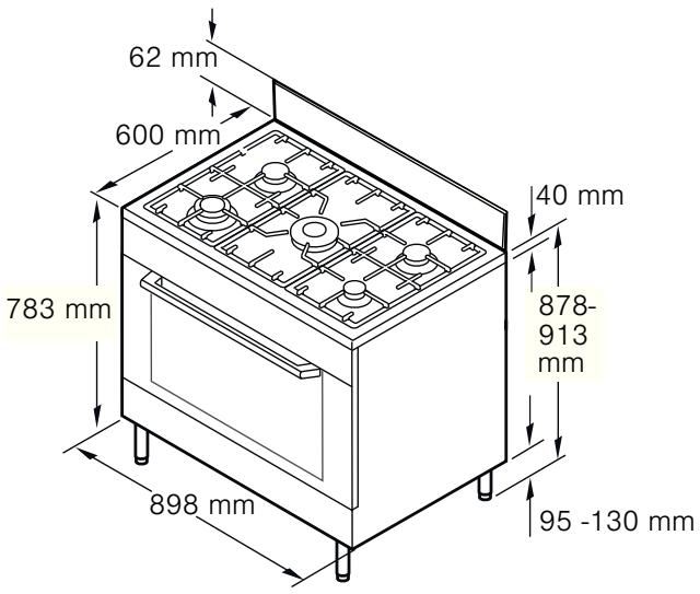 SIEMENS HQ738155E - Appliance dimensions - 1