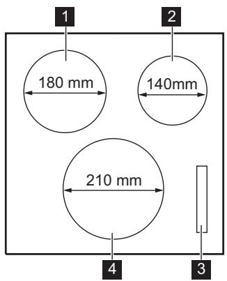 ESSENTIELB ECI501N - ECI501S - Agencement des zones de cuisson - 1