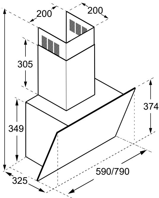 BOSCH DWK65DK60 - Gerätemaße - 1