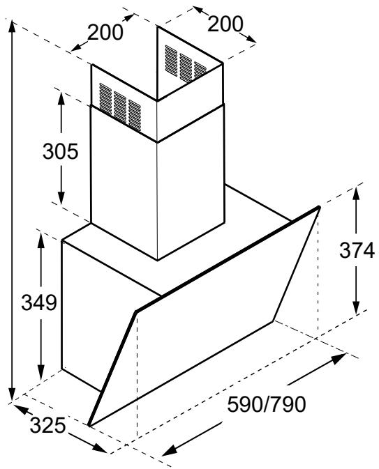 BOSCH DWK65DK60 - Appliance dimensions - 1