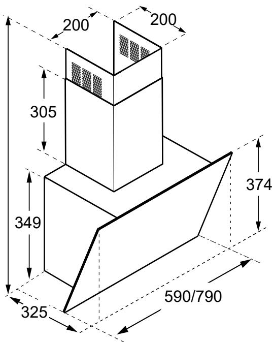 BOSCH DWK65DK60 - Dimensions de l'appareil - 1