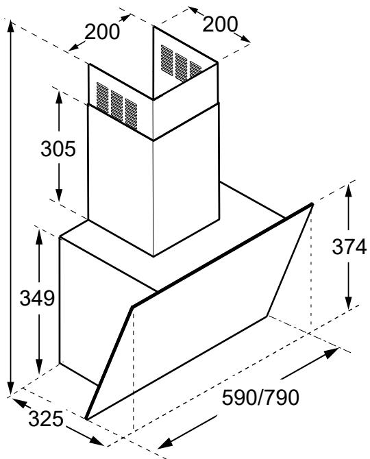 BOSCH DWK65DK60 - Afmetingen van het apparatus - 1