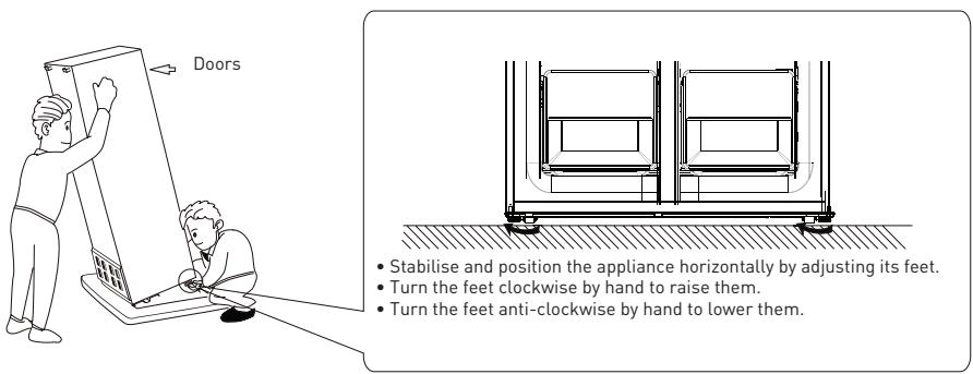 VALBERG 4D 421 E X742C - Anchoring and levelling the appliance - 1