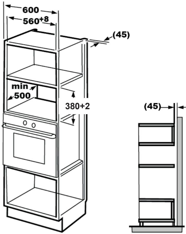 BEKO MCB25433BG - MCB25433X - Dimensiones de los muebles para la instalación integrada - 1
