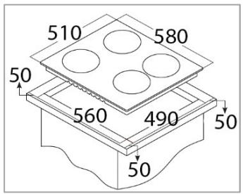 BOMANN EHBC 560 IX - Worktop cutout - 1