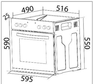 BOMANN EHBC 560 IX - Cabinet opening and appliance dimensions - 2