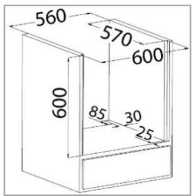 BOMANN EHBC 560 IX - Cabinet opening and appliance dimensions - 1