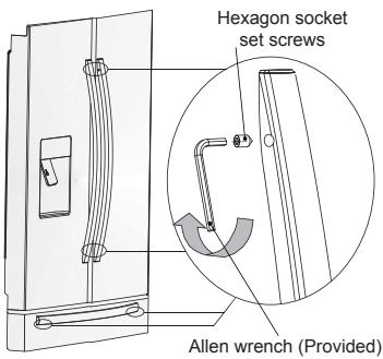 AEG RMB86321NX - Adjusting the door handle - 1