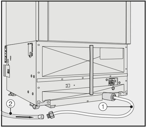 MIELE KF 2912 Vi - Installing the water hose to the appli- ance - 1