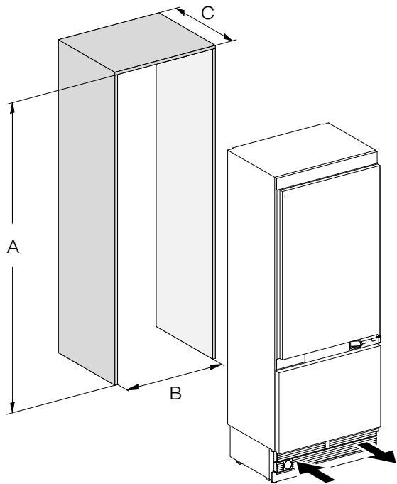 MIELE KF 2912 Vi - Installation dimensions - 2