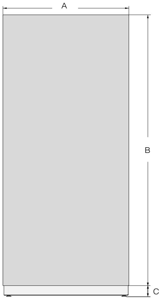 MIELE F 2412 Vi - Dimensions of the cabinet front - 1