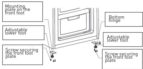 VALBERG CNF 270 F W625C  -  CNF 270 F W625C2 - NOTE : When removing the door, make sure you do not lose the washer between the centre hinge and the bottom of the freezer door. - 3