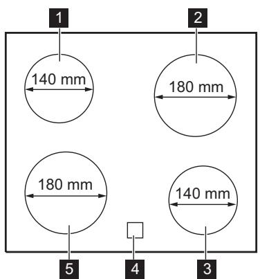 ESSENTIELB ECV506B  -  ECV506N -  ECV506S - Agencement des zones de cuisson - 1