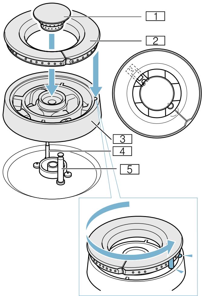 GAGGENAU VG491211  -  VG491215 -  VG491211 - Einzelteile des Wokbrenners - 1