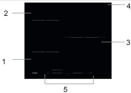 HAIER HAIDSJ63MC  -  HAIDSJ63MC - Schema del piano cottura a induzione - 1