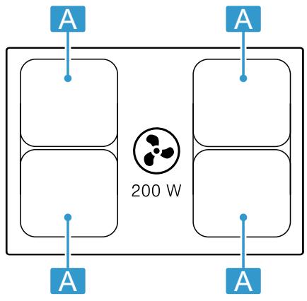 BOSCH PVQ890F25E - PVQ890F25E - Distribution of the cooking zones - 1