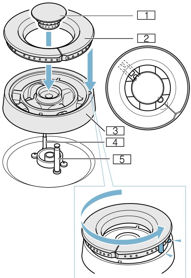 GAGGENAU VG491111F  -  VG491115F -  VG491111F - Einzelteile des Wokbrenners - 1