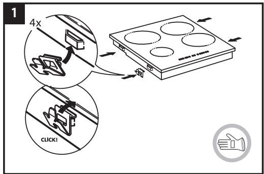 HOTPOINT HR 631 C  -  HR 631 C - MISE EN PLACE DE LA TABLE DE CUISSON - 1