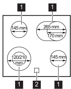 AEG HK634060XB - Anordnung der Kochflächen - 1