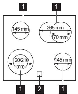 AEG HK634060XB - Disposición de las zonas de cocción - 1