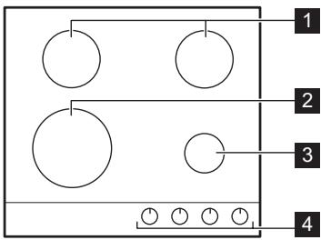 ELECTROLUX KGU64361X - KGU64361X - Cooking surface layout - 1