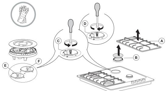 HOTPOINT PCN 641 T/IX/HA - PCN 641 T/IX/HA - REMPLACEMENT DES INJECTEURS (voir le tableau des injecteurs dans le Consignes de sécurité) - 1