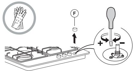 HOTPOINT PCN 641 T/IX/HA - PCN 641 T/IX/HA - RÉGLAGE DES ROBINETS SUR LE MINIMUM - 1