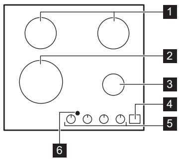 AEG HKB64450NB  -  HKB64453NB -  HKB64450NB - Cooking surface layout - 1